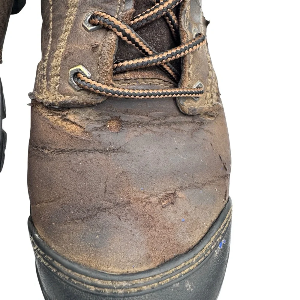 Ariat Steel Toe Waterproof Men's Dark Brown Leather Work Boots - Size 7.5